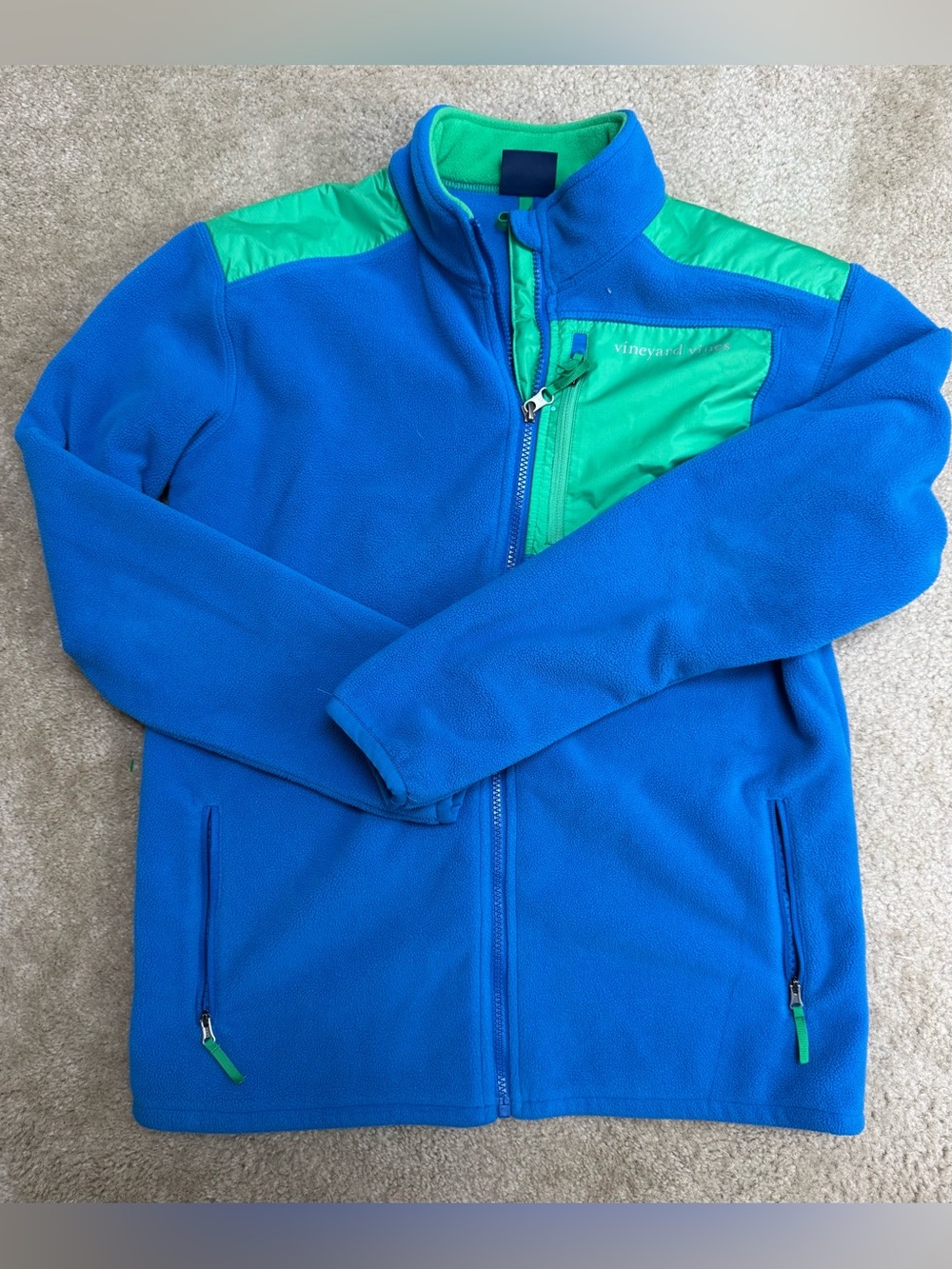Vineyard Vines Kids Sz 20 Bright Blue Jacket with Green Accents
